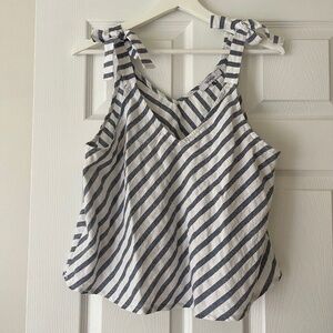 Linen Chambray Striped Top
